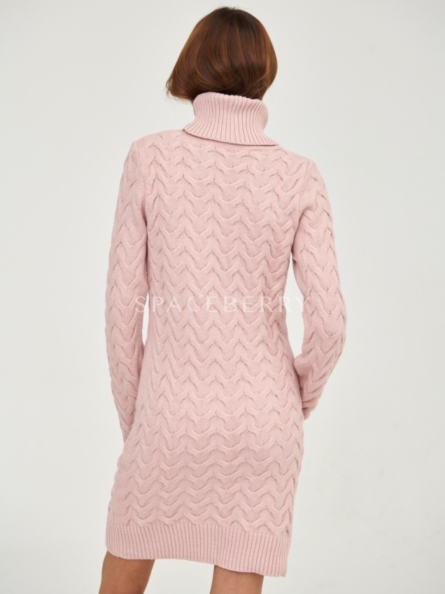 Женское теплое вечернее вязаное платье